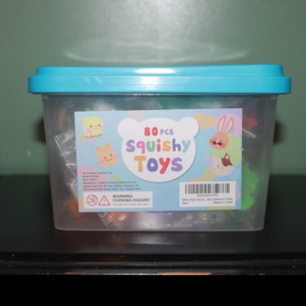 Kawaii Party Favors Box of Classroom Prizes 61 pcs Squishy Toys
